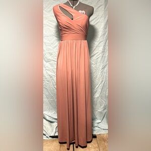 Azazie One-Shoulder Maxi Skirt in Dusty Rose